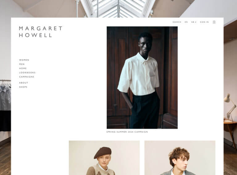 Margaret Howell Website Design