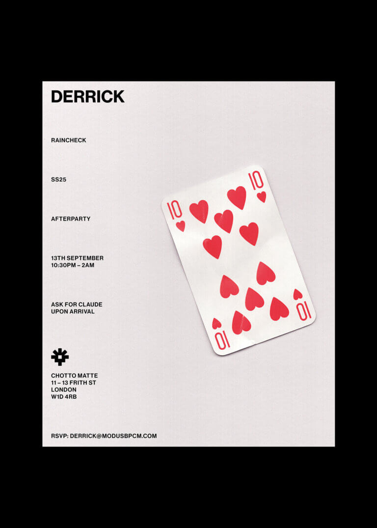 DERRICK SS25 Afterparty Invite